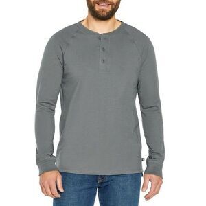 NWT Gap Men's Long Sleeve Henley T-Shirt Smoked Pearl- Size Medium